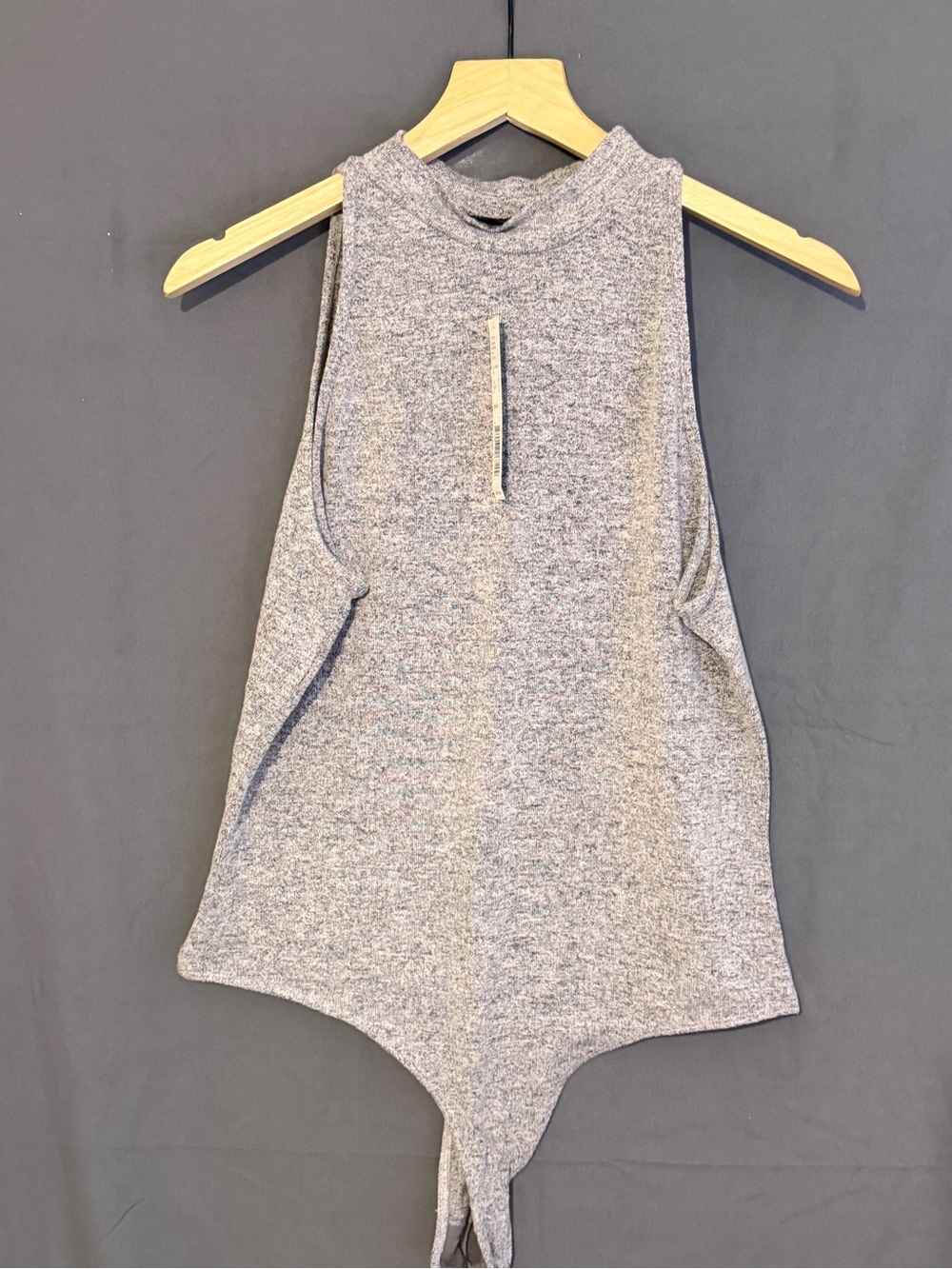 Gianni Bini Heather Gray Sleeveless Mock Neck Bodysuit